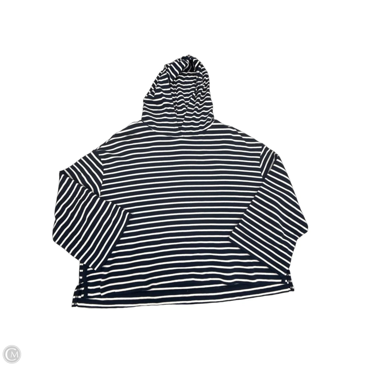 Top Long Sleeve By Evereve In Blue & White, Size: M