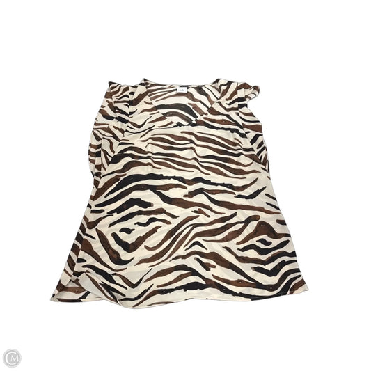 Top Short Sleeve By Cabi In Animal Print, Size: L