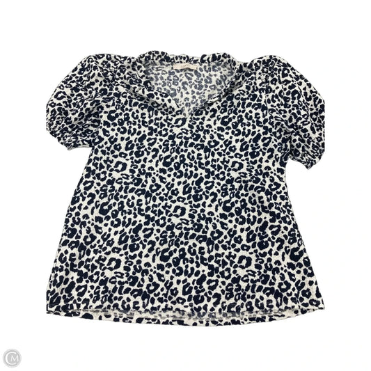 Top Short Sleeve By Loft In Animal Print, Size: L