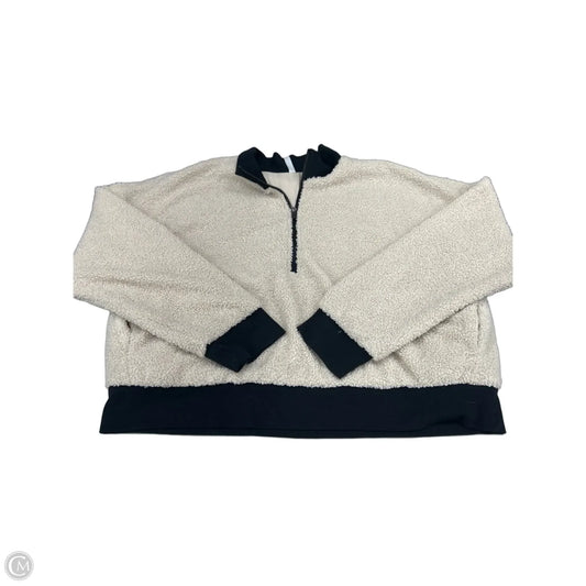 Jacket Fleece By Fabletics In Black & Cream, Size: Xxl