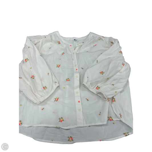 Top Long Sleeve By Old Navy In White, Size: Xl