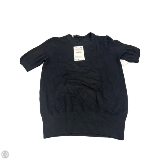 Top Short Sleeve By Zara In Black, Size: M
