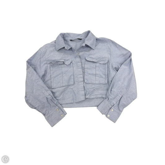 Top Long Sleeve By Zara In Blue, Size: M