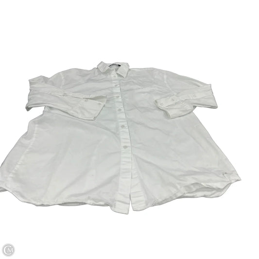Top Long Sleeve By Zara In White, Size: S
