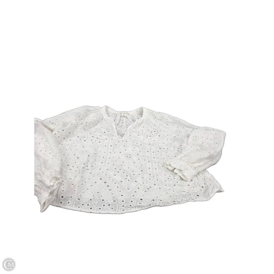 Top Long Sleeve By H&m In White, Size: S
