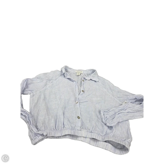 Top Long Sleeve By Rachel Zoe In Blue & White, Size: M
