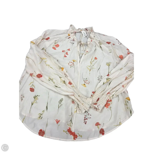 Top Long Sleeve By H&m In Floral Print, Size: S