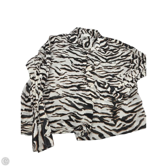 Top Long Sleeve By H&m In Animal Print, Size: Xs