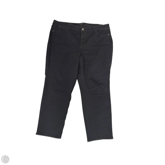 Jeans Straight By Talbots In Black Denim, Size: 18w