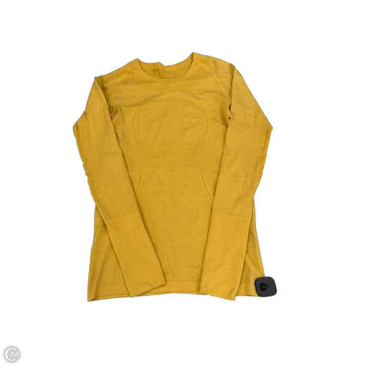 Athletic Top Long Sleeve Collar By Lululemon In Yellow, Size: 8