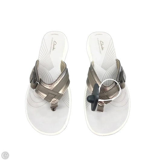 Sandals Flip Flops By Clarks In Bronze, Size: 9