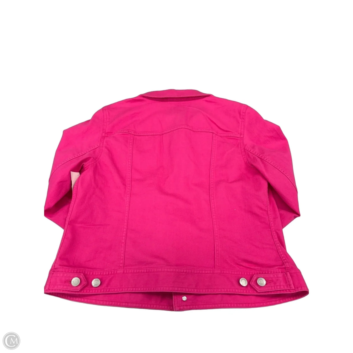 Jacket Denim By Talbots In Pink, Size: L