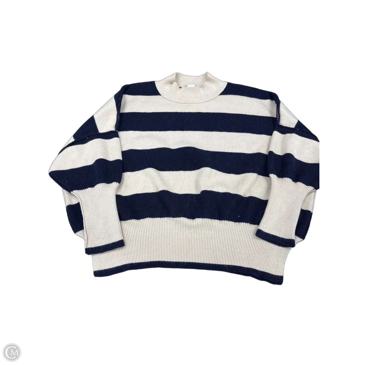Sweater By Arula In Blue & Cream, Size: 1x