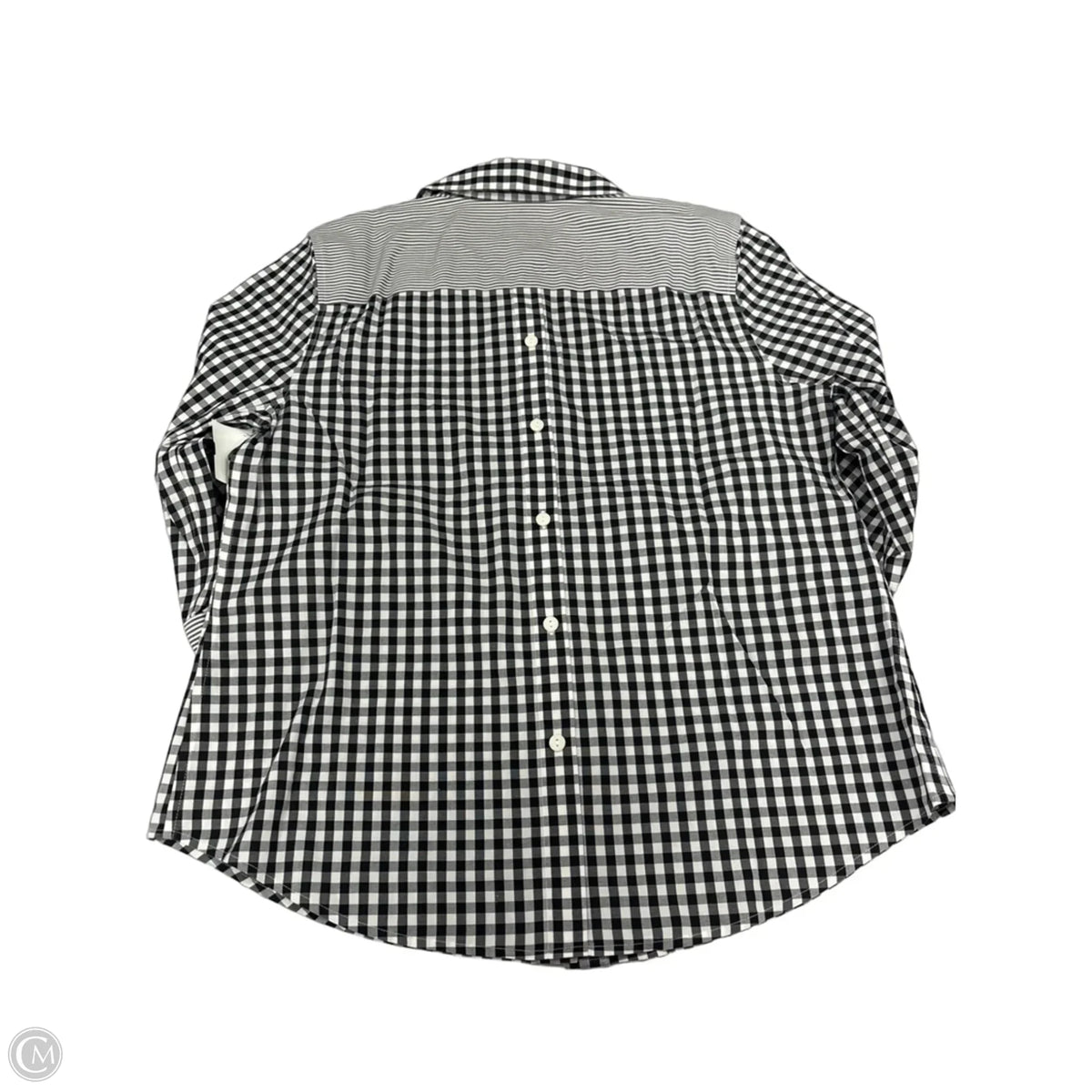Top 3/4 Sleeve By Chicos In Checkered Pattern, Size: M