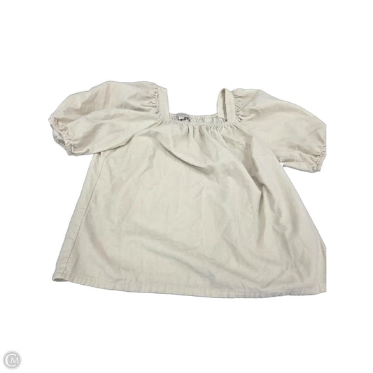 Top Short Sleeve By Loft In Tan, Size: Xs