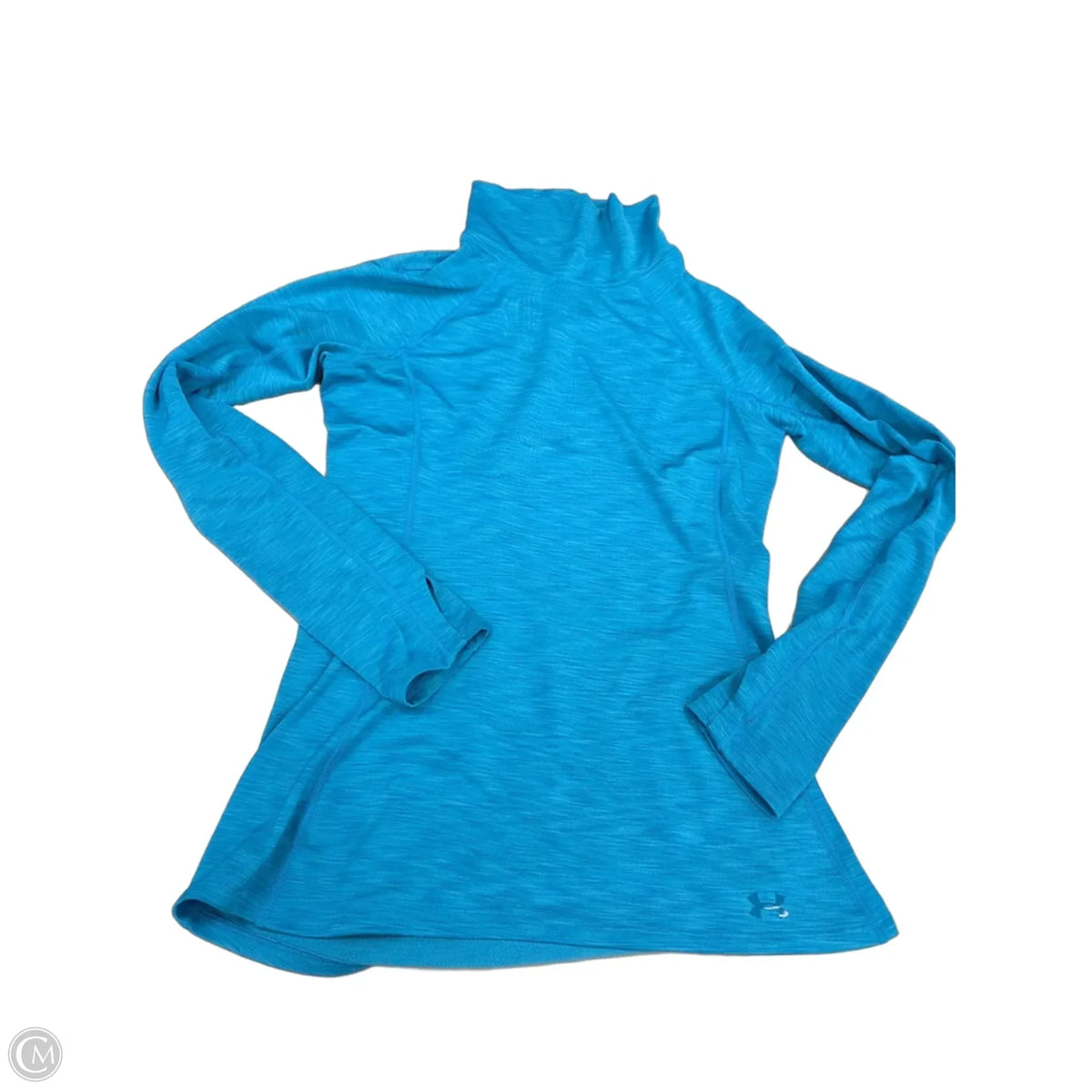 Athletic Top Long Sleeve Collar By Under Armour In Blue, Size: S