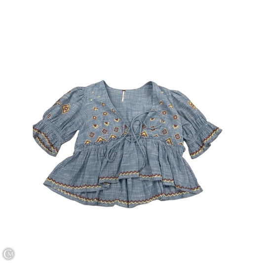 Top Short Sleeve By Free People In Blue, Size: S