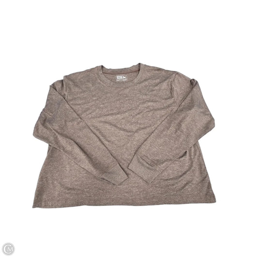 Athletic Top Long Sleeve Crewneck By Eddie Bauer In Brown, Size: M