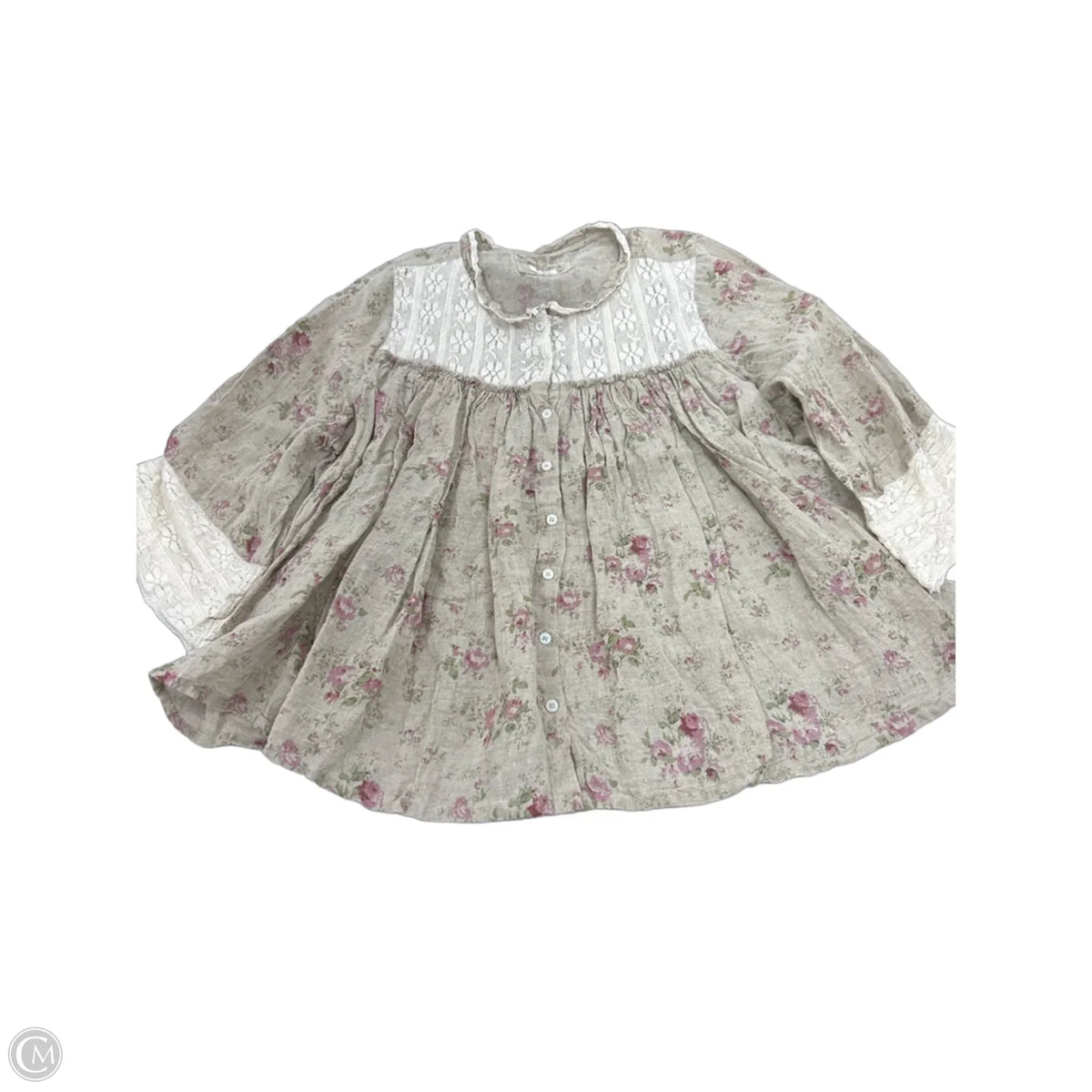 Top 3/4 Sleeve By Pol In Tan, Size: L