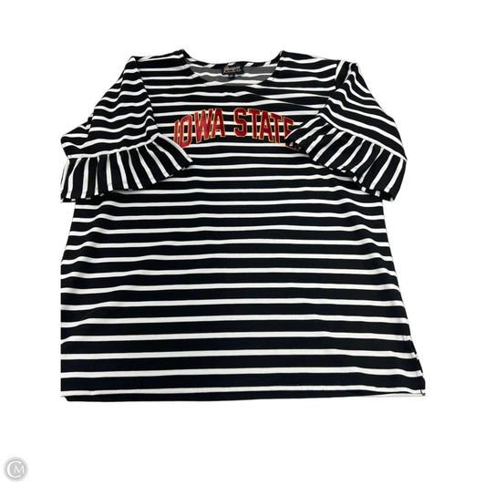 Top Short Sleeve By Gameday Couture In Black & White, Size: Xxl