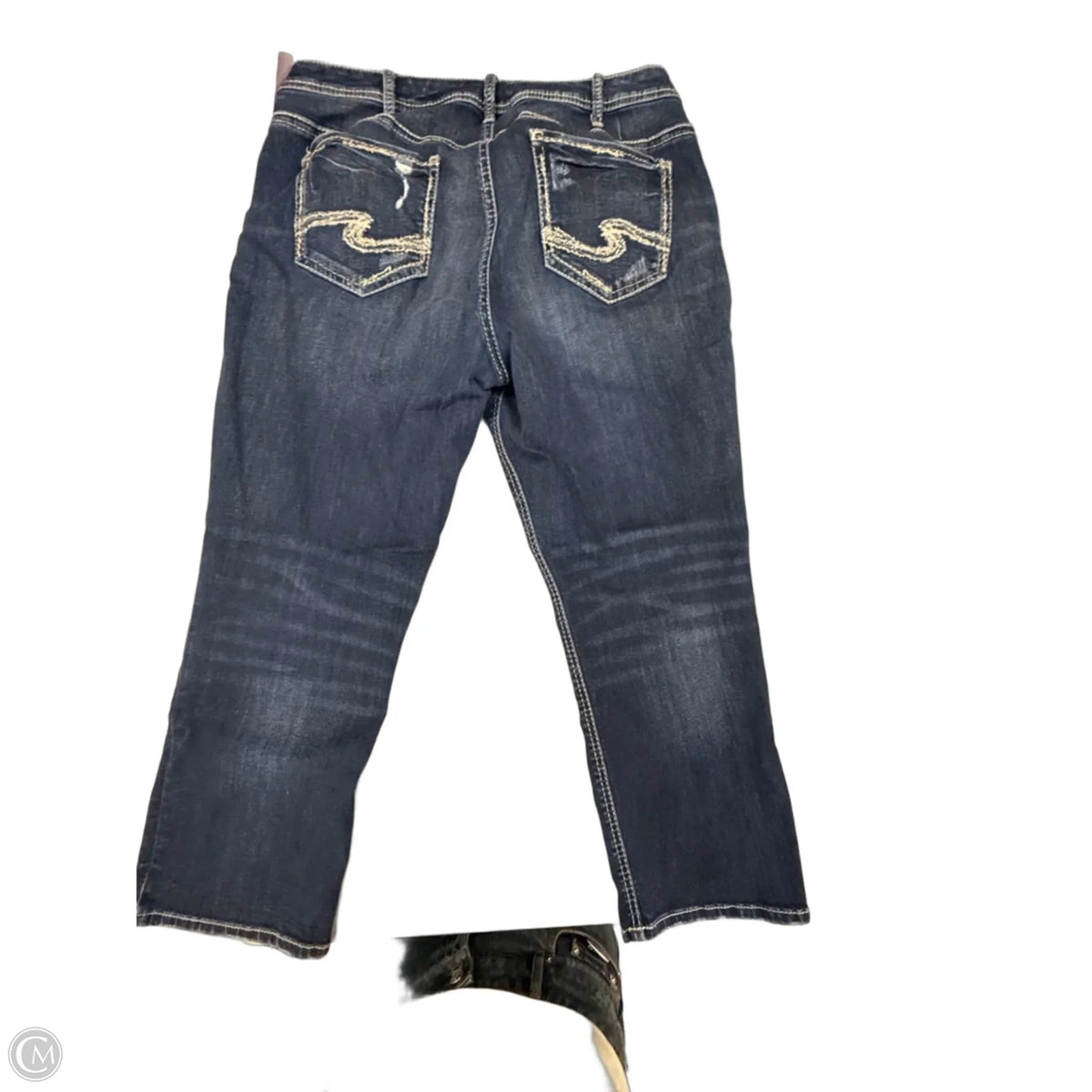 Jeans Cropped By Silver In Blue Denim, Size: 18