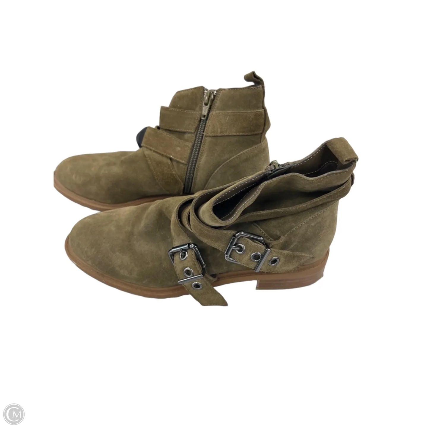 Boots Ankle Flats By Bleecker & Bond In Green, Size: 7.5