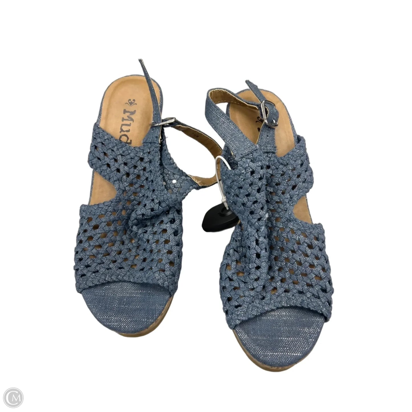 Shoes Heels Wedge By Mudd In Blue, Size: 7.5