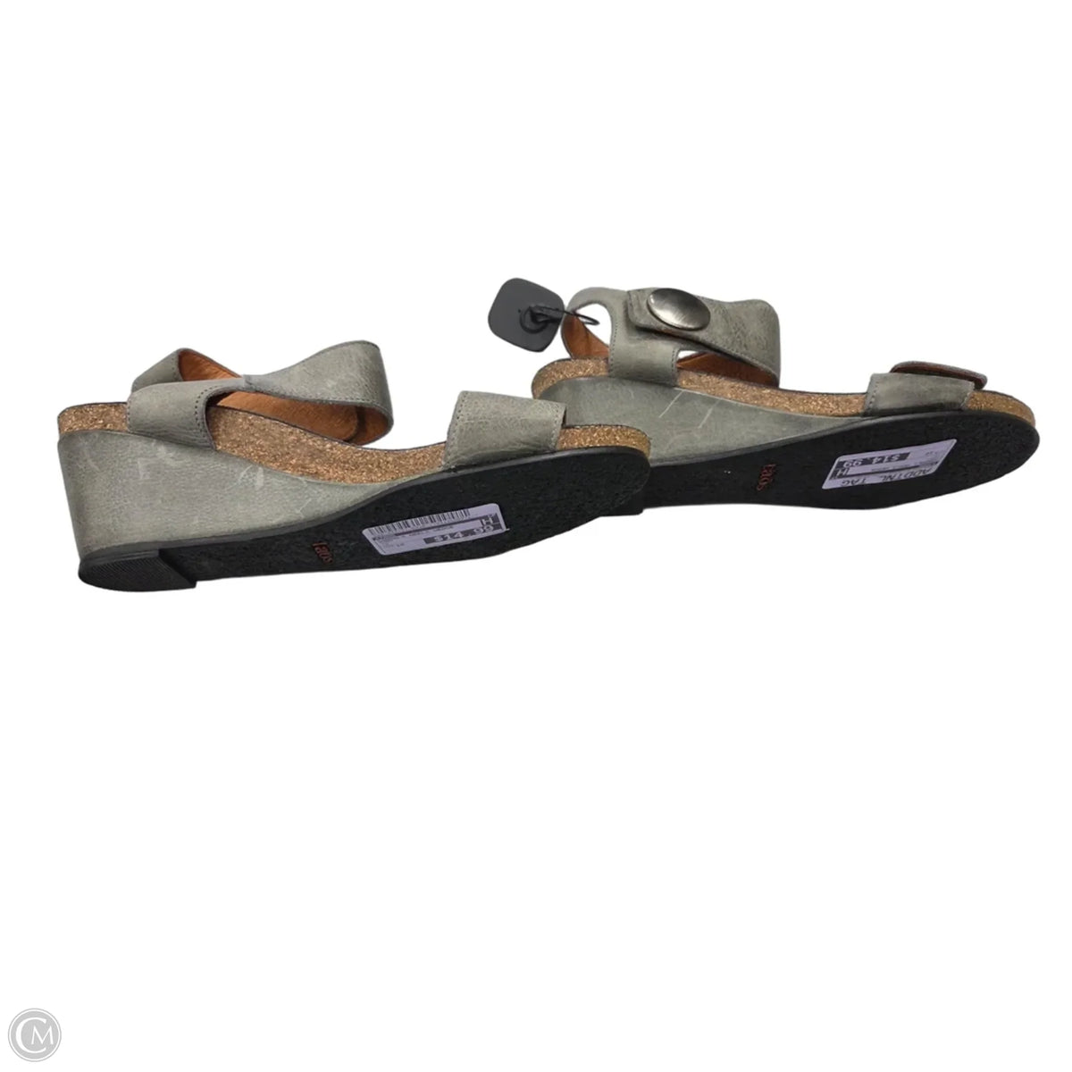 Sandals Heels Wedge By Taos In Grey, Size: 10