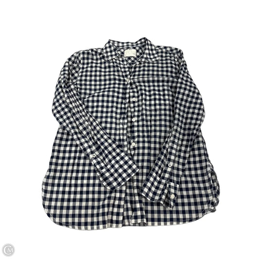 Top Long Sleeve By J. Crew In Blue & White, Size: S