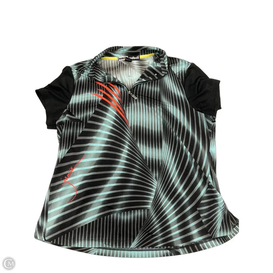 Athletic Top Short Sleeve By Jamie Sadock In Black & Blue, Size: L