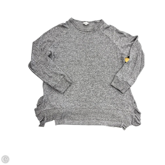 Top Long Sleeve By Cmc In Grey, Size: L