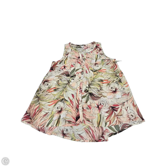 Top Sleeveless By Spense In Green & Pink, Size: Xl