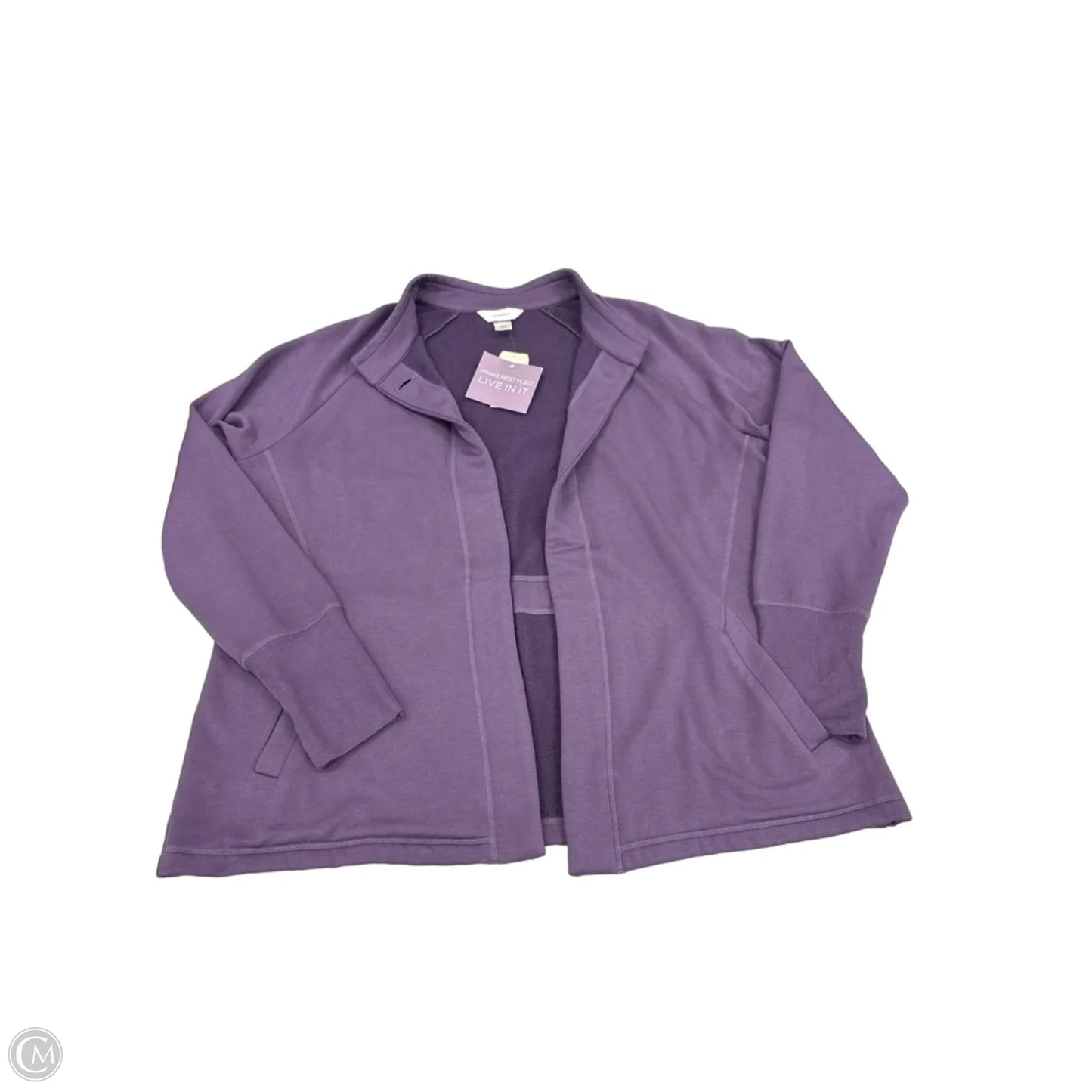 Top Long Sleeve By Cj Banks In Purple, Size: Xl