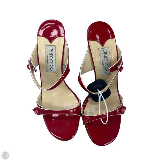Shoes Luxury Designer By Jimmy Choo In Red, Size: 7