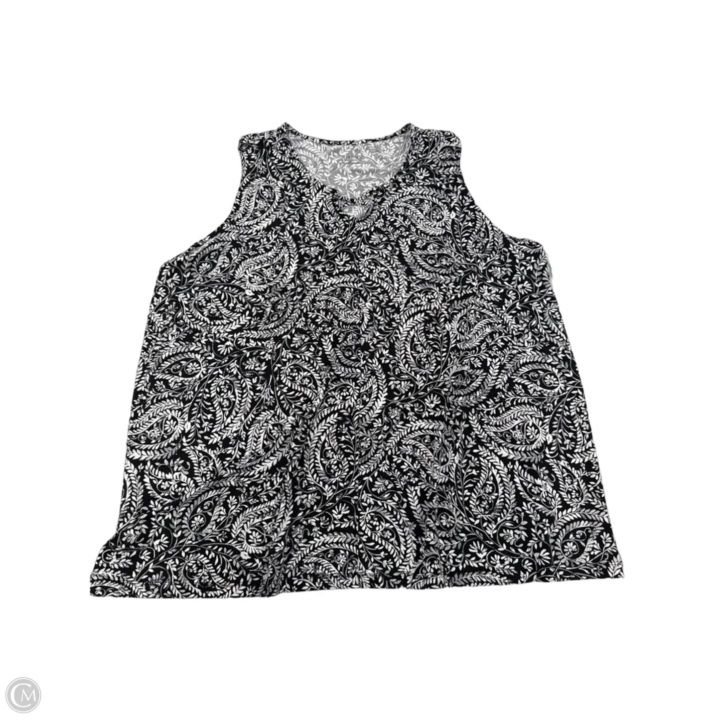 Top Sleeveless By Catherines In Black & White, Size: 2x
