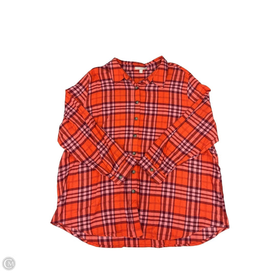 Top Long Sleeve By Woman Within In Orange, Size: 2x