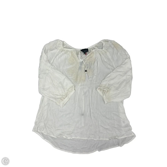 Top Long Sleeve By Cynthia Rowley In White, Size: 2x