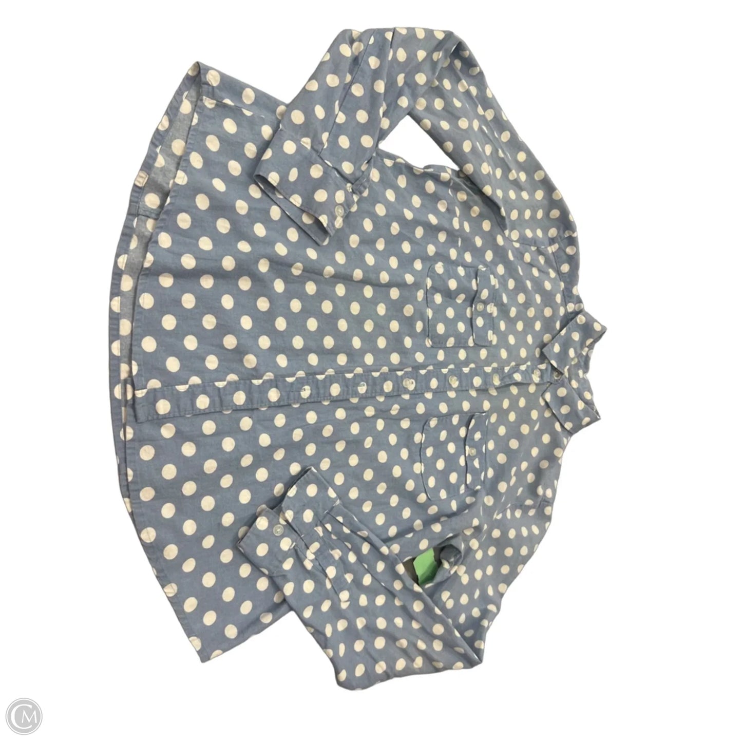 Top Long Sleeve By Loft In Blue & White, Size: M