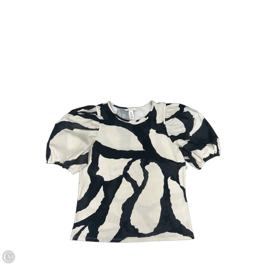 Top Short Sleeve By H&m In Zebra Print, Size: M