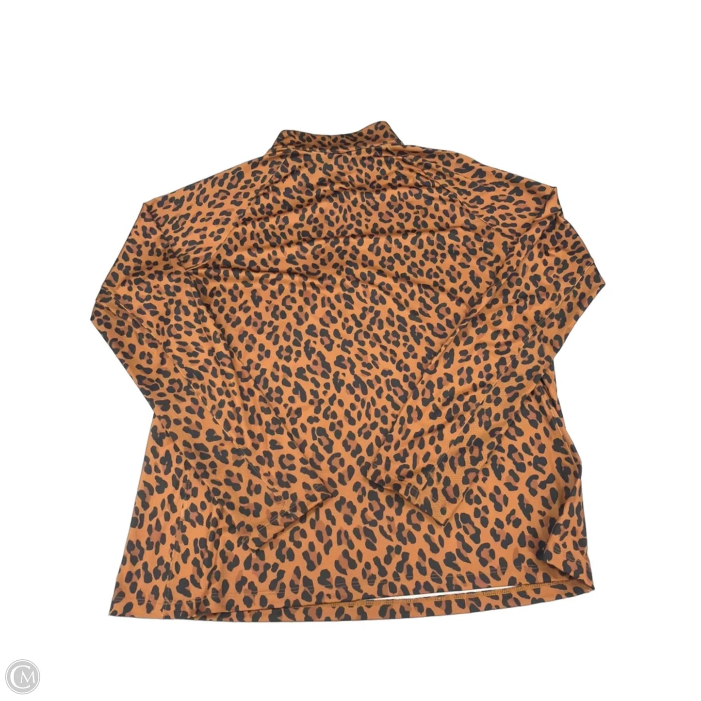 Athletic Top Long Sleeve Collar By Lady Hagen In Animal Print, Size: Xl