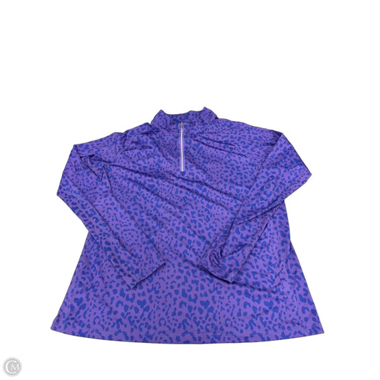 Athletic Top Long Sleeve Collar By Lady Hagen In Animal Print, Size: Xl