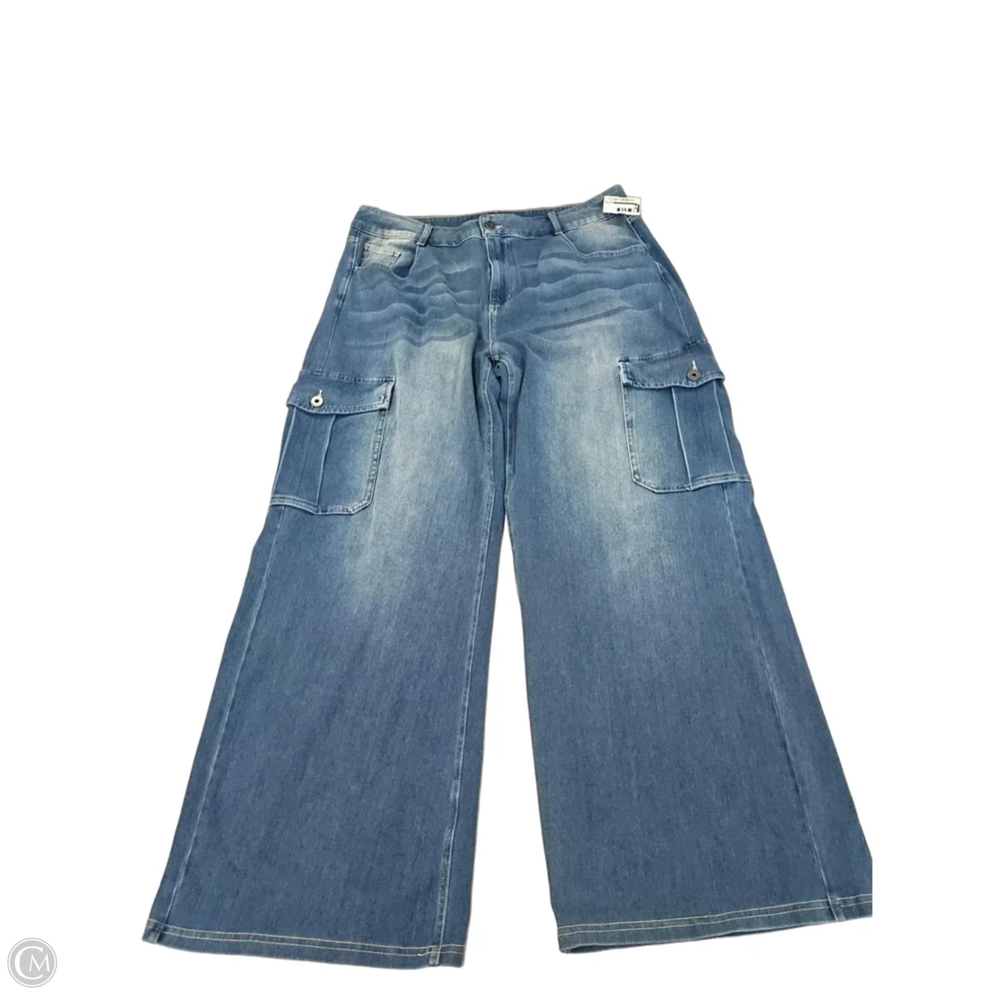 Jeans Wide Leg By Halara In Blue Denim, Size: Xl