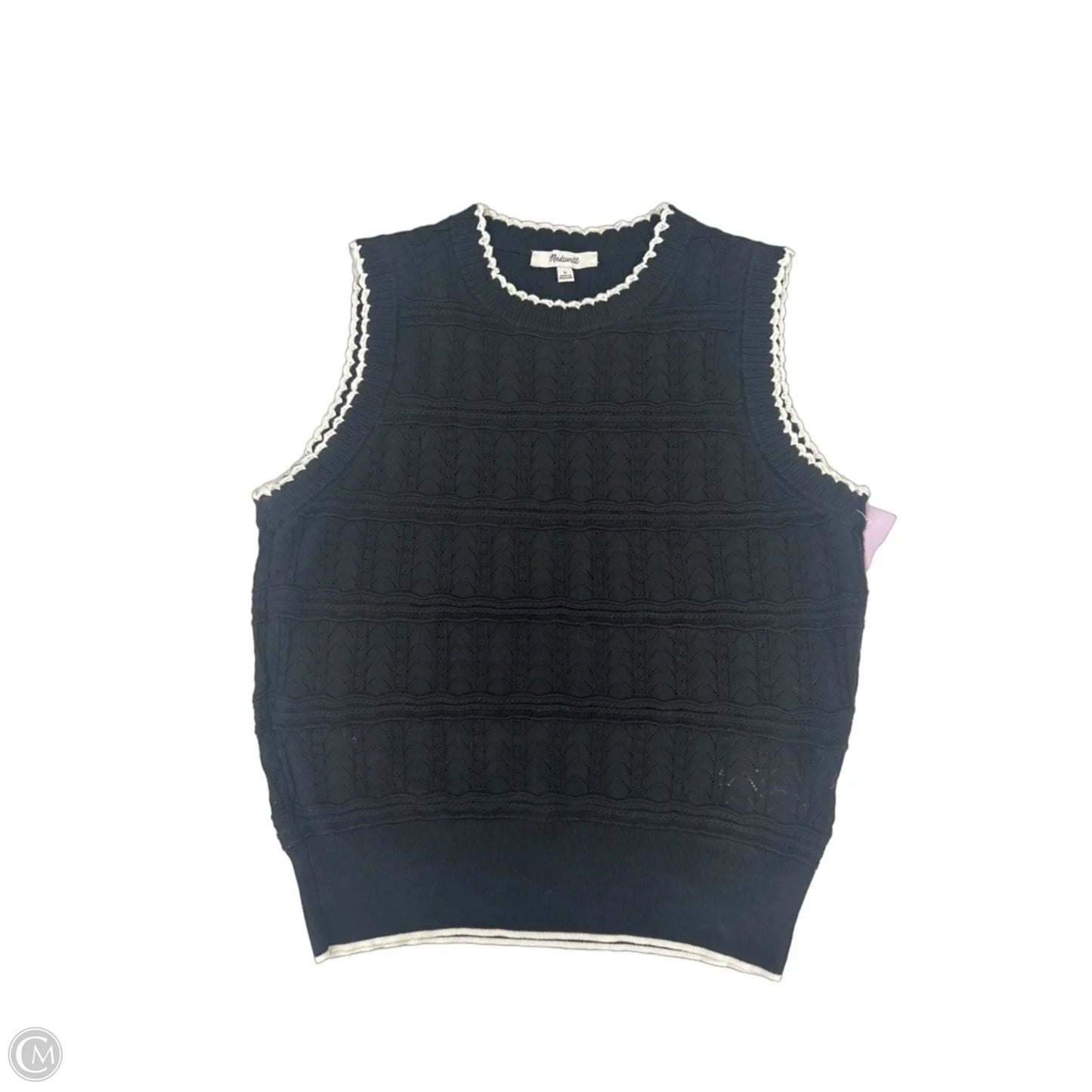 Top Sleeveless By Madewell In Black & White, Size: L