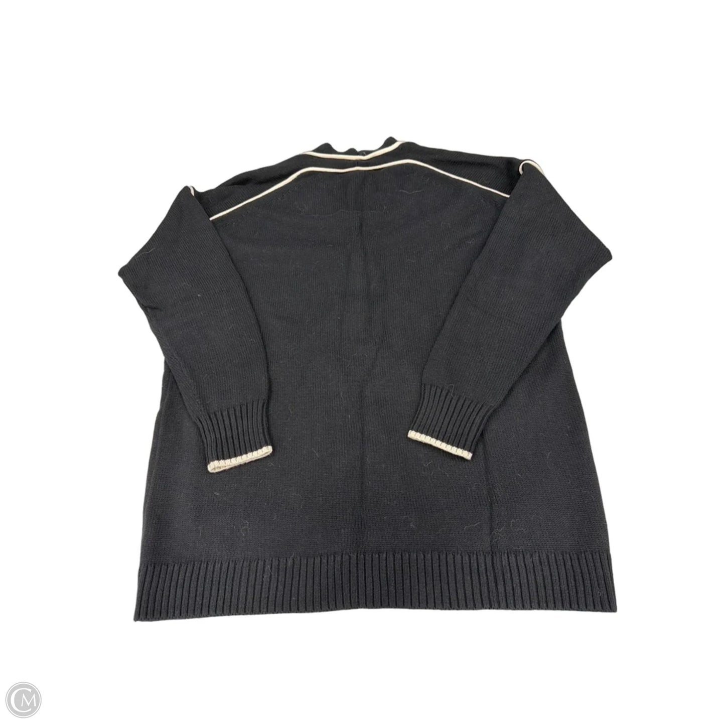 Sweater Cardigan By Cabi In Black & Cream, Size: M