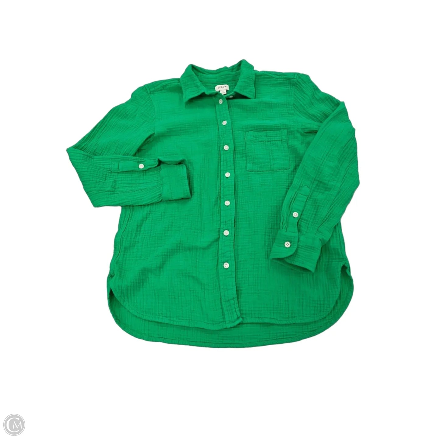 Top Long Sleeve By J. Crew In Green, Size: S