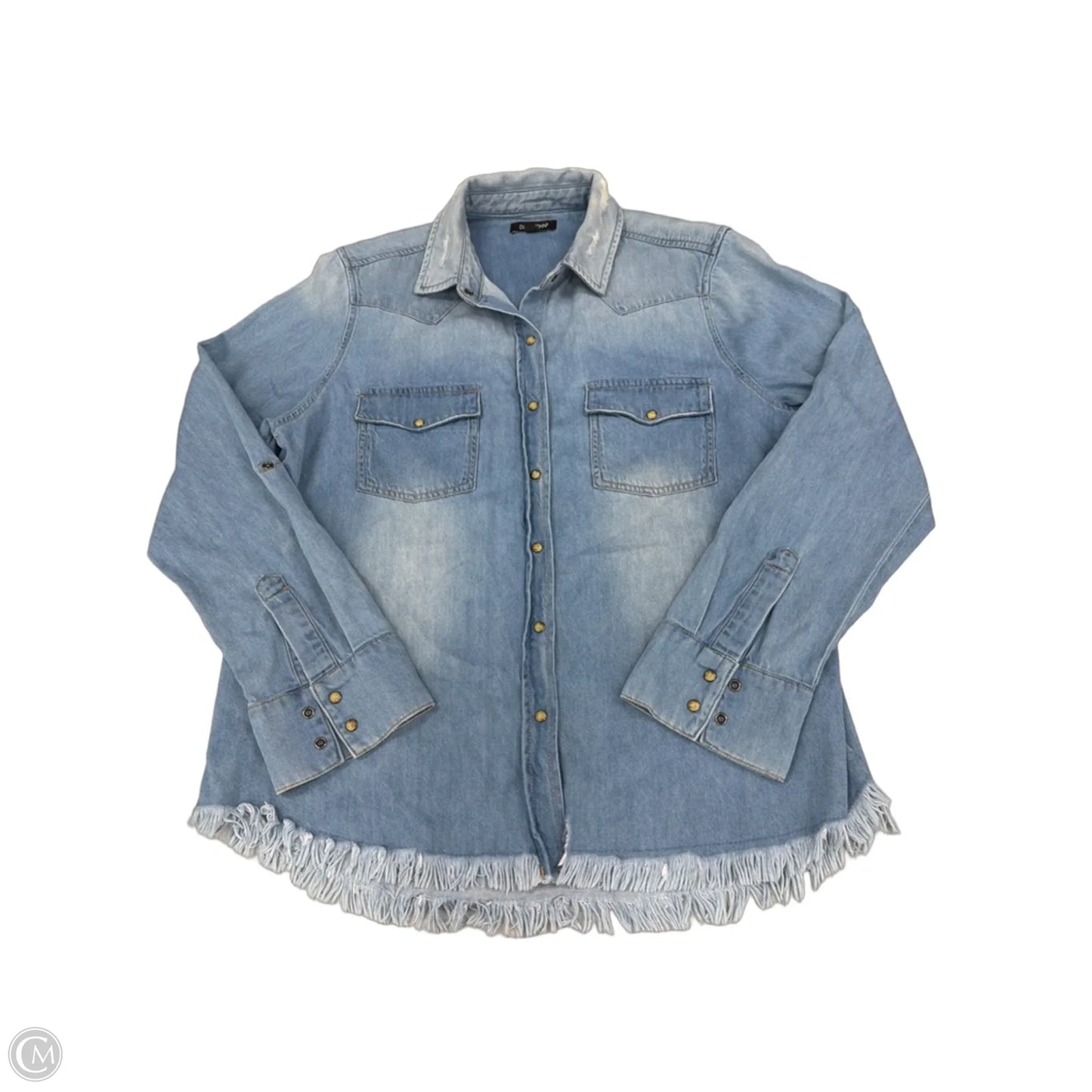 Top Long Sleeve By Dear John In Blue Denim, Size: M