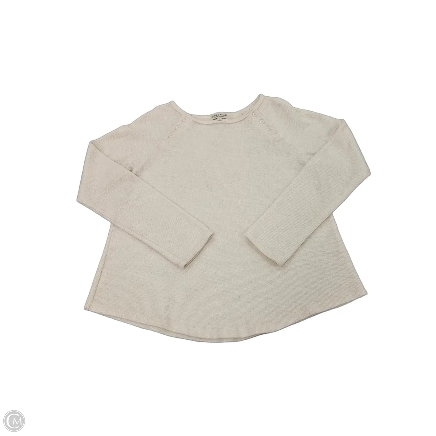 Top Long Sleeve By Cme In Cream, Size: M