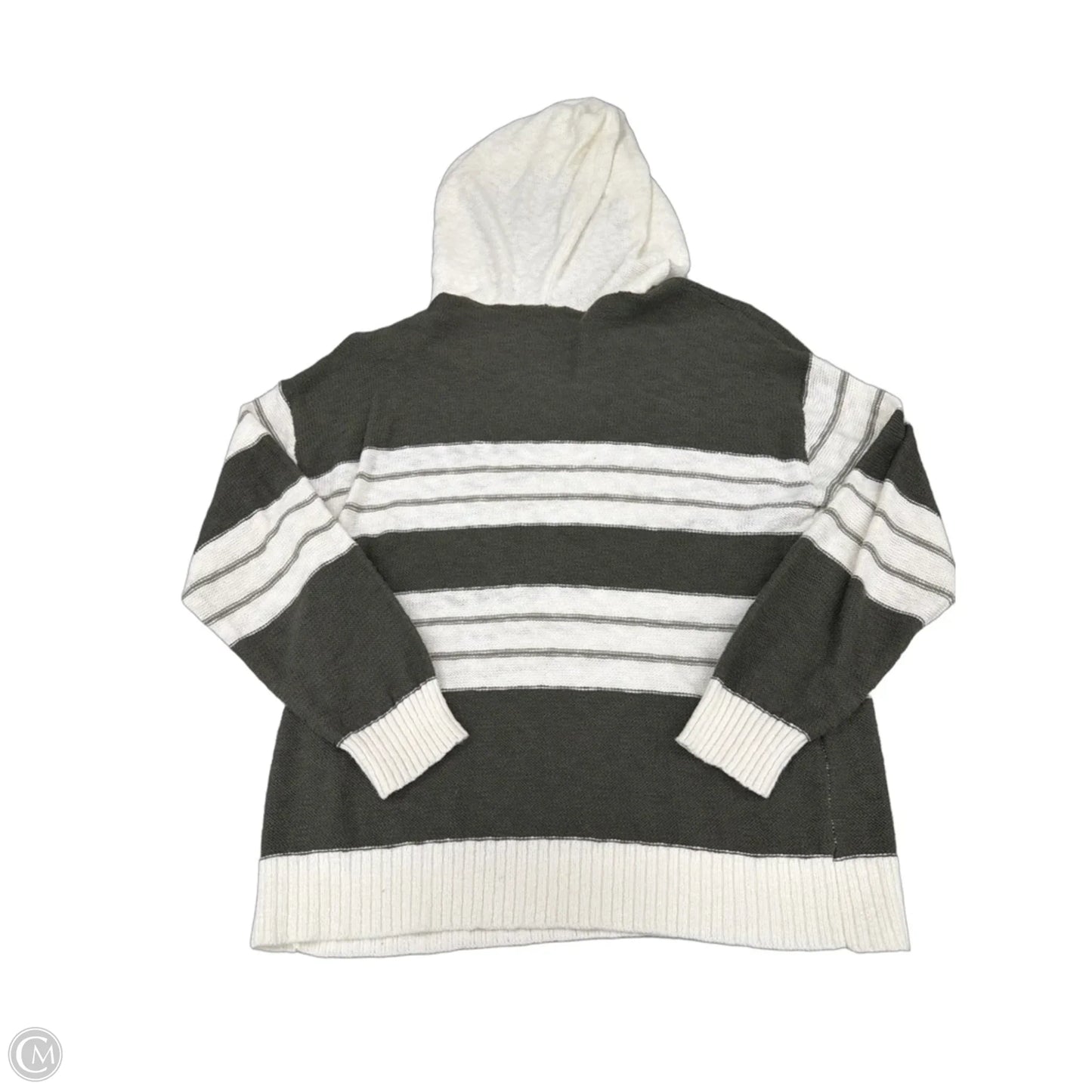 Sweater By Loft In Cream & Green, Size: L