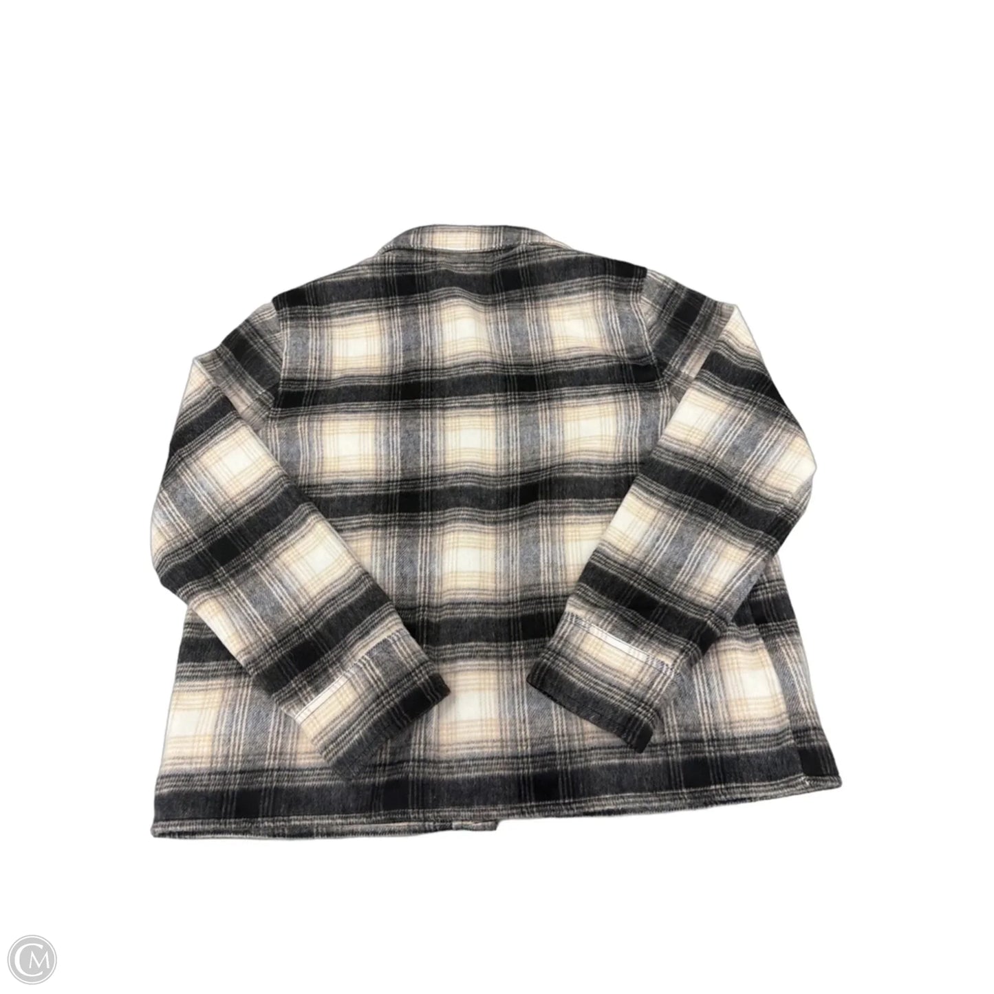 Jacket Shirt By Bb Dakota In Black & Tan, Size: L