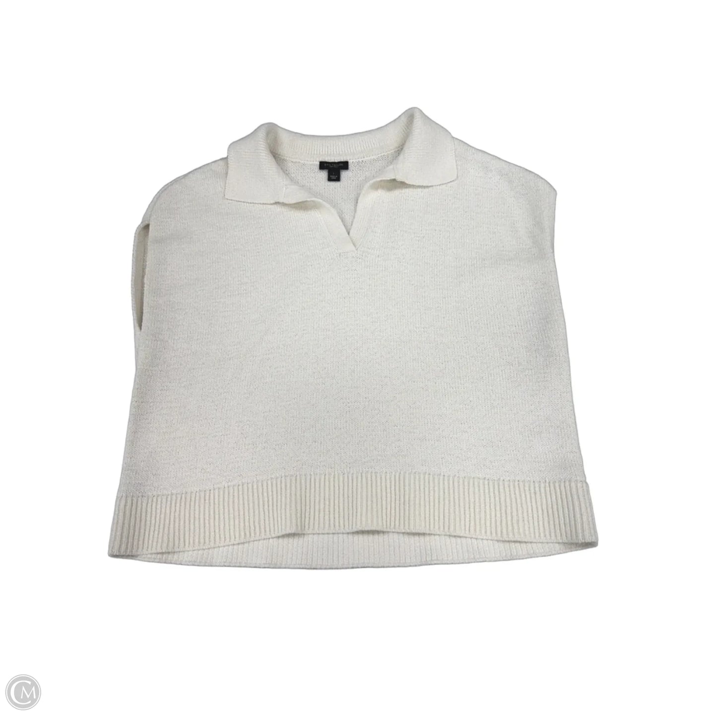 Top Sleeveless By Ann Taylor In White, Size: L